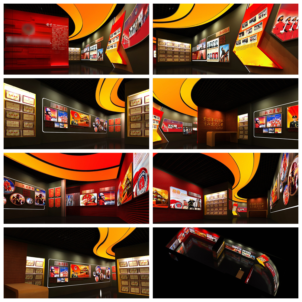 图片[1]-荣誉展厅效果图展会展馆党建企业文化墙廉政室展览活动室设计方案-广告人服务站-为广告人提供便捷服务